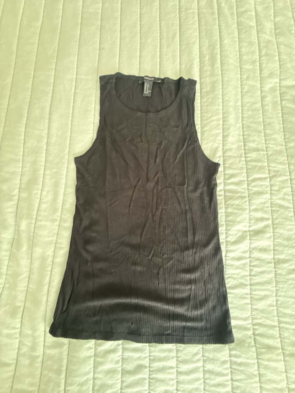 Forever 21 Ribbed Tank Top Size S Black
